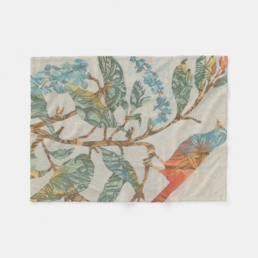 Aviary-Collage II Fleecedecke (Vorderseite (Horizontal))