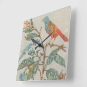 Aviary-Collage II Quadratische Wanduhr (Winkel)