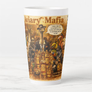 Aviary Mafia Cartoon – Federfamilien-Mafia-Humor  Milchtasse