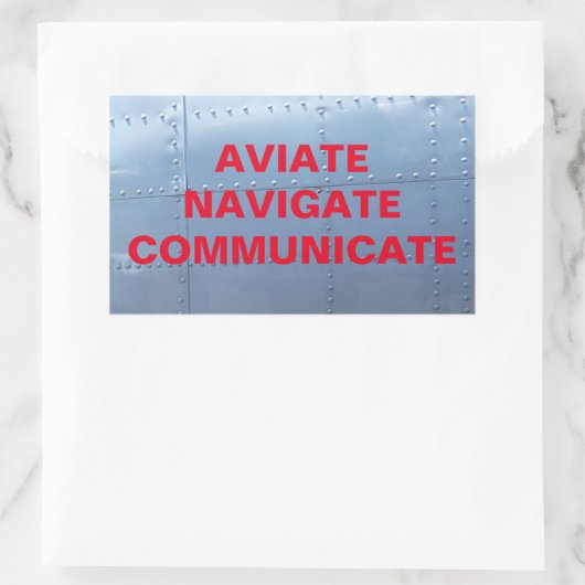 AVIATE, NAVIGATE, COMMUNICATION Aviation Sticker (Tasche)