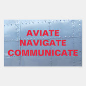 AVIATE, NAVIGATE, COMMUNICATION Aviation Sticker (Vorderseite)