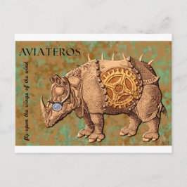 Aviateros (Aviator Rhinoceros) Postkarte