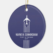 Aviation Airline Pilot Flight School Graduation Keramik Ornament (Links)
