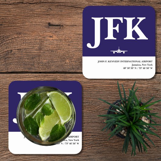 Aviation Airport Code Airplane Blue White Pilot Rechteckiger Pappuntersetzer