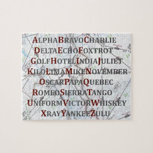 Aviation Alphabet, Phonetisches Alphabet für Pilot Puzzle (Horizontal)