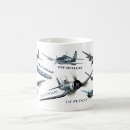Aviation Art Mug " American warplane of WWII" Kaffeetasse