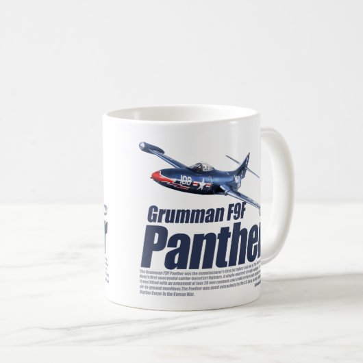 Aviation Art mug "Grumman F9F Panther" Kaffeetasse (VorderseiteRechts)