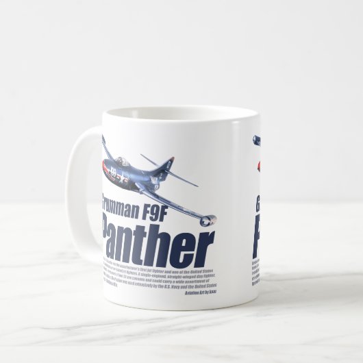 Aviation Art mug "Grumman F9F Panther" Kaffeetasse (Vorderseite Links)