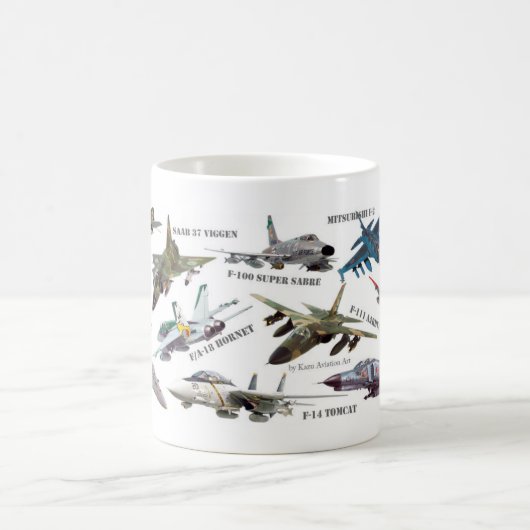 Aviation Art mug "Jet fighter"ジェット戦闘機のマグカップ Kaffeetasse (Mittel)
