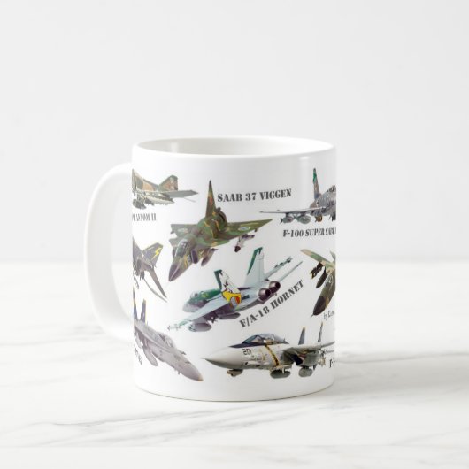 Aviation Art mug "Jet fighter" Kaffeetasse (Vorderseite Links)