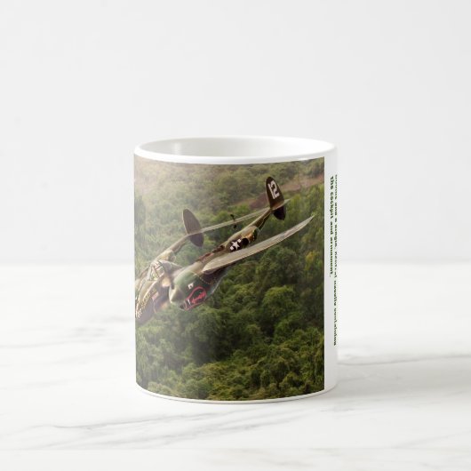 Aviation Art mug "Lockheed P-38 Lightning" Kaffeetasse (Mittel)