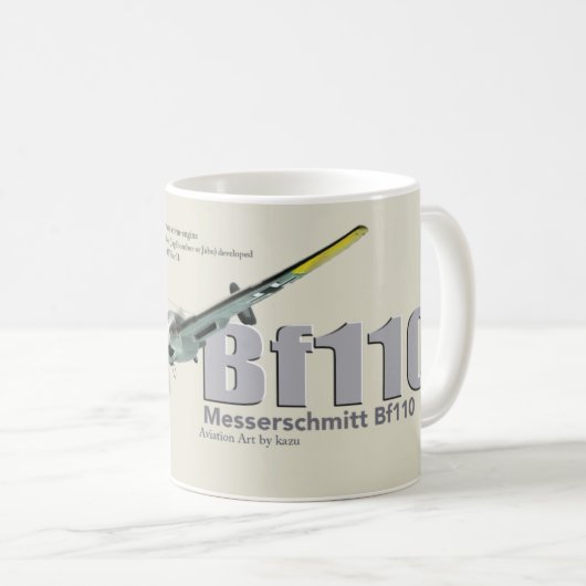 Aviation Art Mug "Messerschmitt Bf 110" Kaffeetasse (VorderseiteRechts)