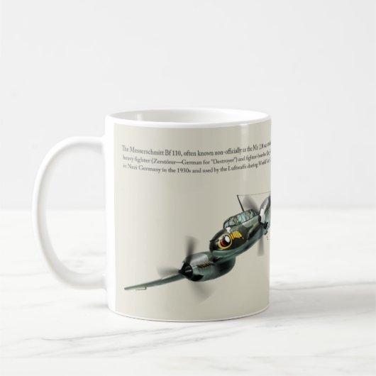 Aviation Art Mug "Messerschmitt Bf 110" Kaffeetasse (Links)
