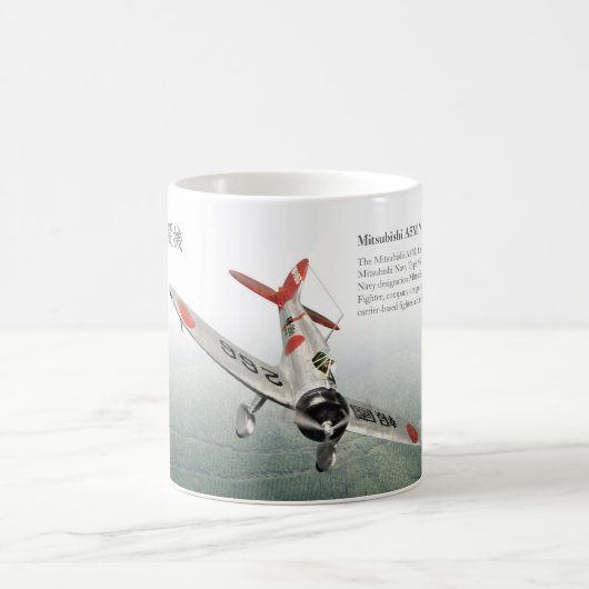 Aviation Art Mug "Mitsubishi A5M Claude" Kaffeetasse (Mittel)