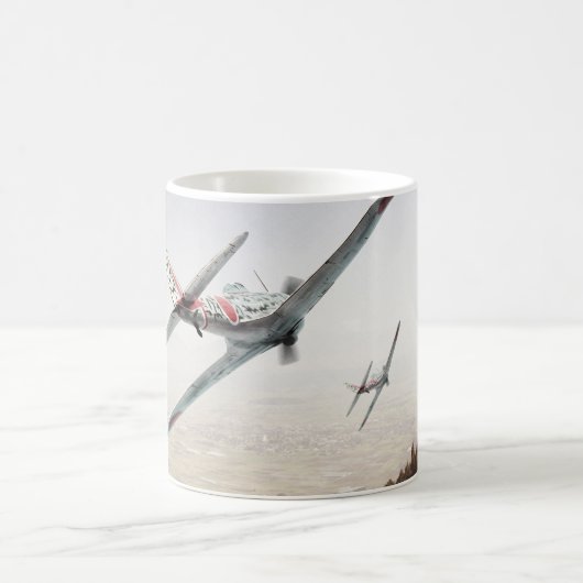 Aviation Art mug "Nakajima Ki-43 Hayabusa Oscar" Kaffeetasse (Mittel)