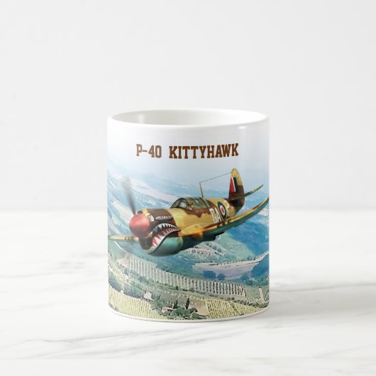 Aviation Art Mug "P-40 Kittyhawk" Kaffeetasse (Mittel)