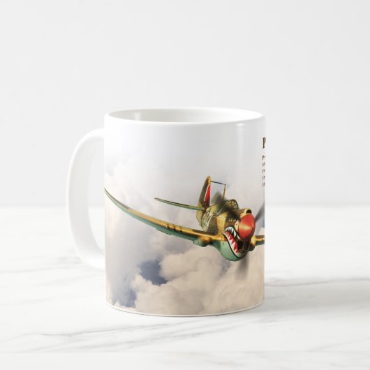 Aviation Art Mug "P-40 Kittyhawk" Kaffeetasse (Vorderseite Links)