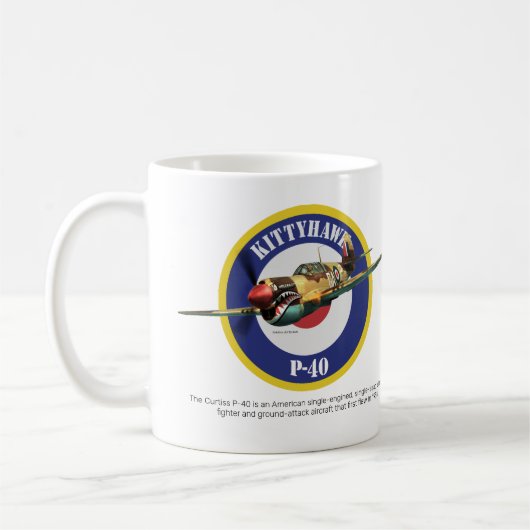 Aviation Art Mug " P-40 Kittyhawk" Kaffeetasse (Links)