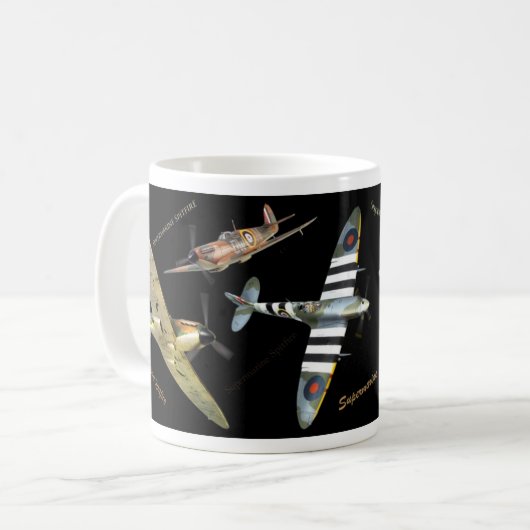 Aviation Art Mug "Supermarine Spitfire" Kaffeetasse (Vorderseite Links)