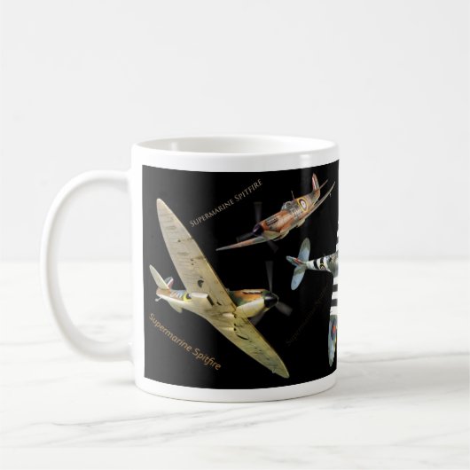 Aviation Art Mug "Supermarine Spitfire" Kaffeetasse (Links)