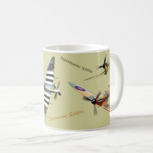 Aviation Art Mug "Supermarine Spitfire" Kaffeetasse (VorderseiteRechts)