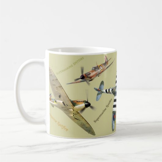 Aviation Art Mug "Supermarine Spitfire" Kaffeetasse (Links)