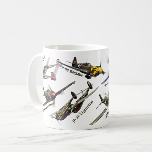 Aviation Art mug "U.S.ARMY warplane of WWII" Kaffeetasse (Vorderseite Links)