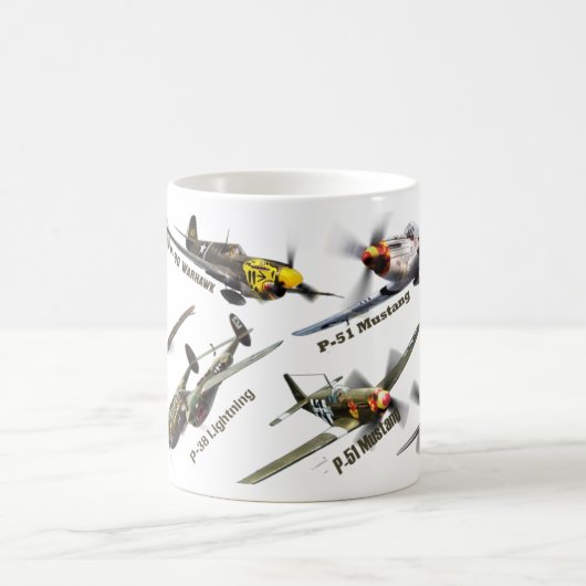 Aviation Art mug "U.S.ARMY warplane of WWII" Kaffeetasse (Mittel)