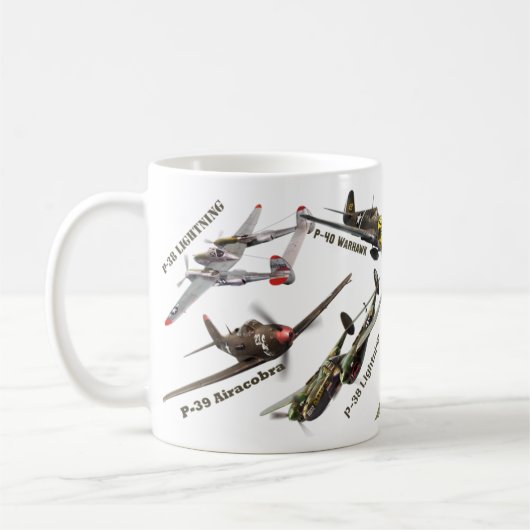 Aviation Art mug "U.S.ARMY warplane of WWII" Kaffeetasse (Links)