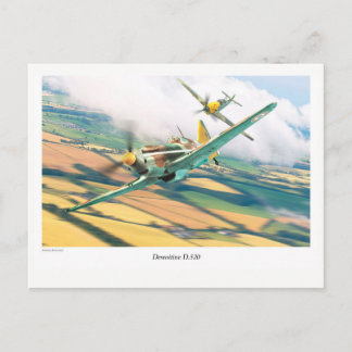 Aviation Art Postcard "Dewoitine D.520" Postkarte
