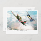 Aviation Art Postcard "Nakajima Ki-84疾 風 "Frank" Postkarte (Vorne/Hinten)