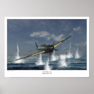 Aviation Art Poster "中 島 B6N 天 山 Jill"