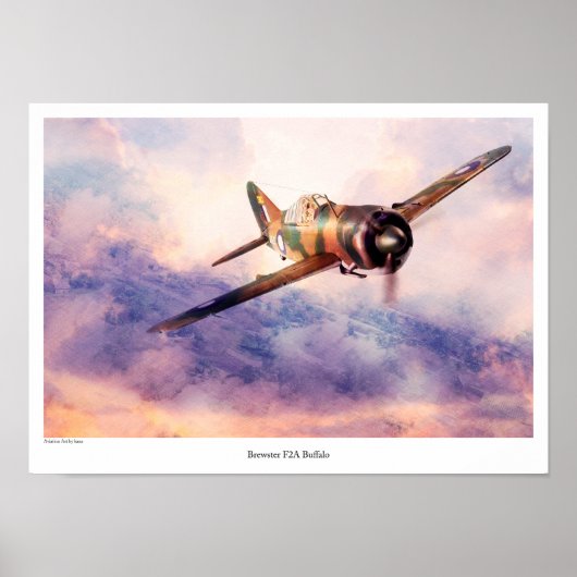 Aviation Art Poster "Brewster F2A Buffalo" (Vorne)