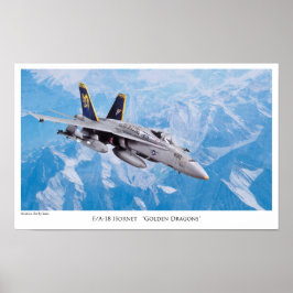 Aviation Art Poster "F/A-18Hornet Golden Dragons"