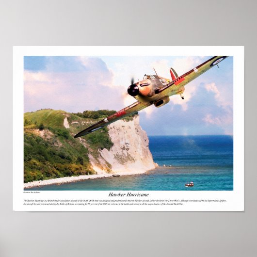 Aviation Art Poster "Hawker Hurricane" (Vorne)