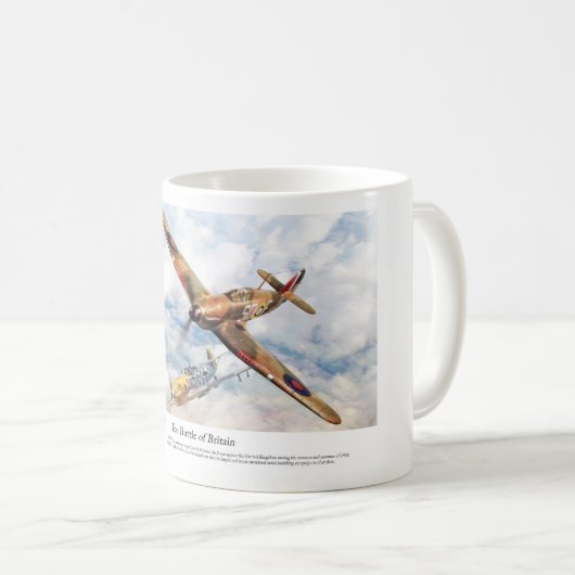 Aviation Art Poster "Hawker Hurricane" Kaffeetasse (VorderseiteRechts)