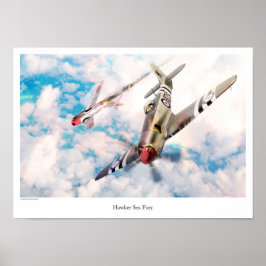 Aviation Art Poster "Hawker Sea Fury"