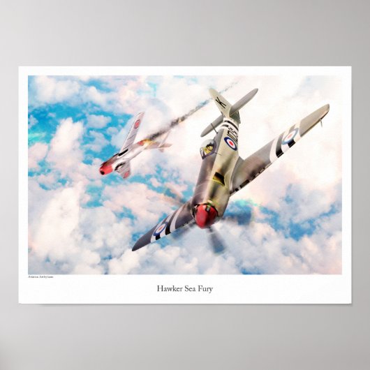 Aviation Art Poster "Hawker Sea Fury" (Vorne)