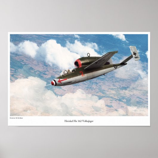 Aviation Art Poster "Heinkel He 162" (Vorne)