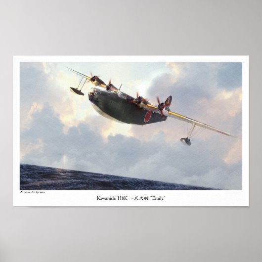 Aviation Art Poster "Kawanishi H8K  Emily" (Vorne)