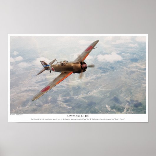 Aviation Art Poster " Kawasaki Ki-100" (Vorne)