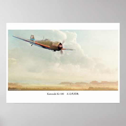 Aviation Art Poster"Kawasaki Ki-100" Poster (Vorne)