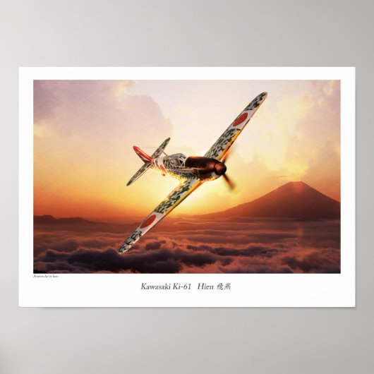 Aviation Art Poster "Kawasaki Ki-61" (Vorne)