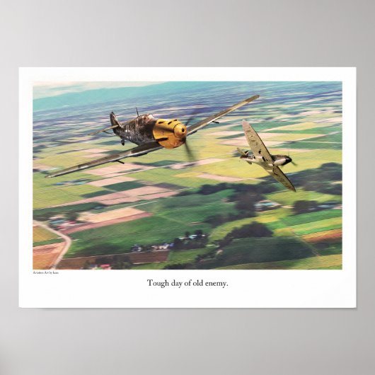Aviation Art Poster "Messerschmitt Bf 109" (Vorne)