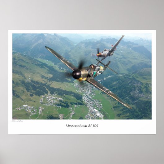 Aviation Art Poster "Messerschmitt Bf 109" (Vorne)