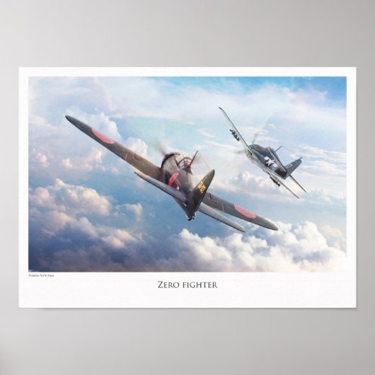 Aviation Art Poster "Mitsubishi A6M Zero" (Vorne)