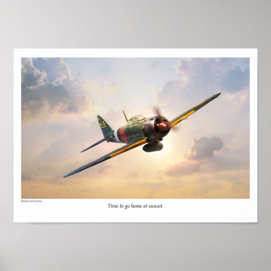Aviation Art Poster "Mitsubishi A6M Zero" (Vorne)
