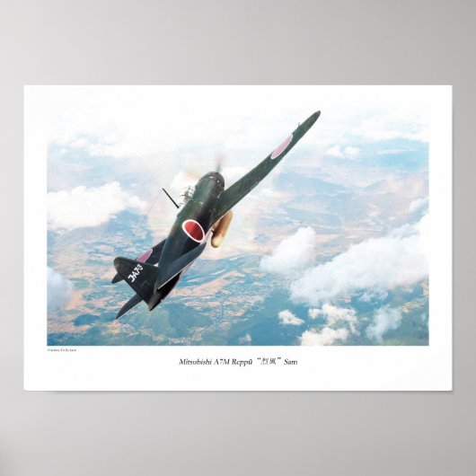 Aviation Art Poster "Mitsubishi A7M Reppū" (Vorne)