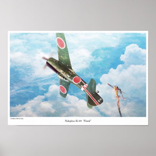 Aviation Art Poster " ‪ Nakajima Ki-84"Frank" (Vorne)
