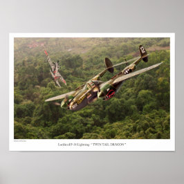 Aviation Art Poster "P-38 Lightning"